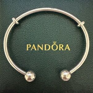 Pandora Sterling Silver Open Bangle Size 19 cm